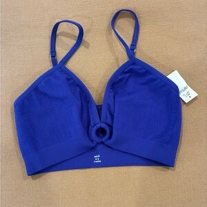 Aerie Blue Ribbed Bralette